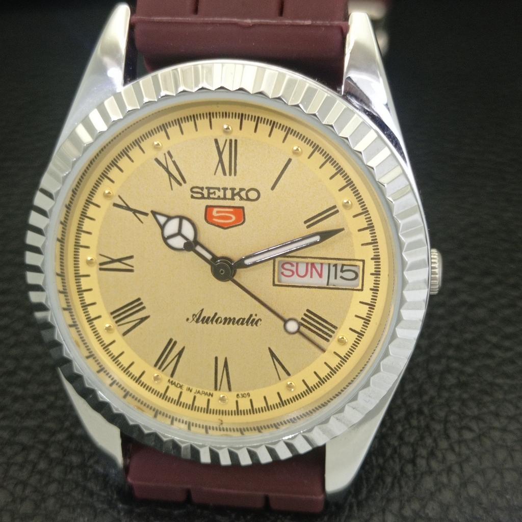 REFURBISHED VINTAGE SEIKO 5 AUTOMATIC JAPAN MENS ROMAN FIGURE WATCH A442087-1