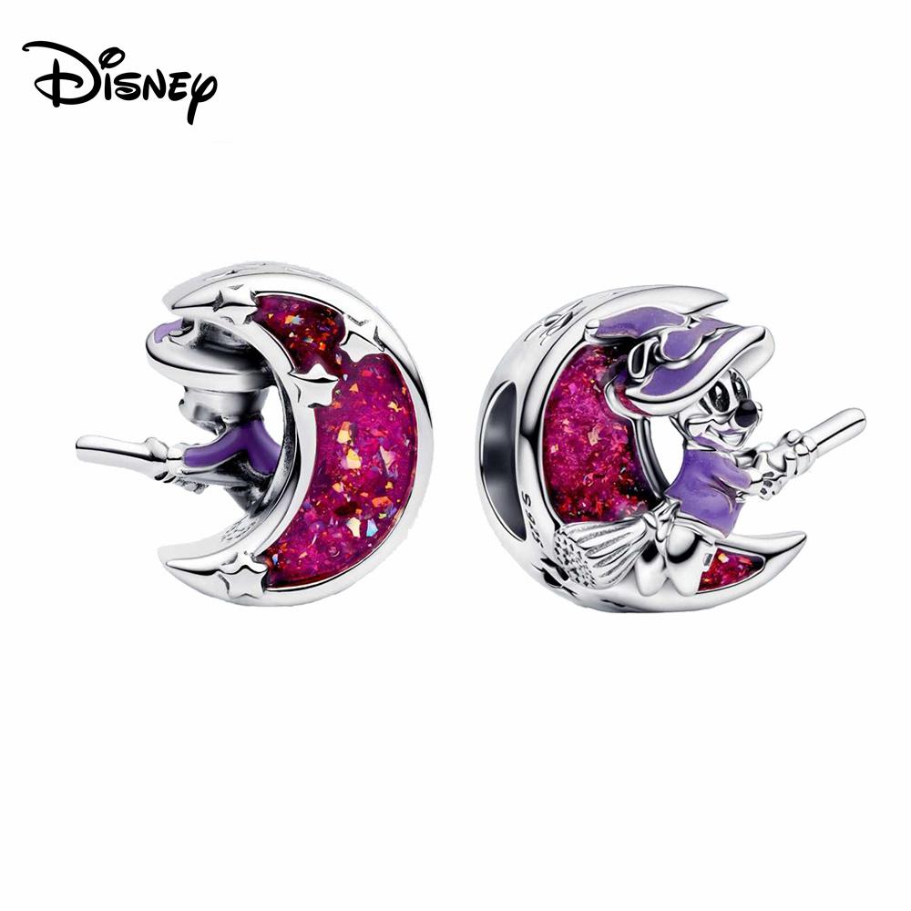 Disney 925 Stříbrné přívěsky Korálky Medvídek Minnie Jahoda Pasuje na 3mm Originální Náramek Náhrdelník Dámské DIY Jemné Šperky Dárky