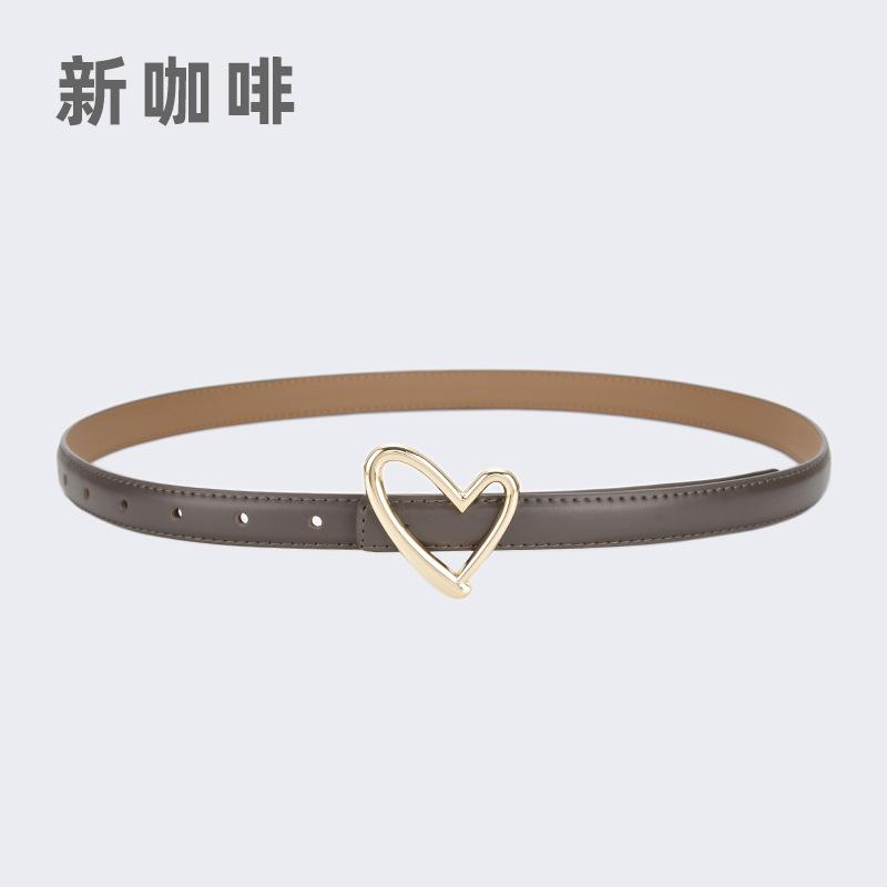 Ladies Belt Jeans Decorative Belt Wind Simple Leather Belt Trendy Love Buckle
