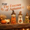 Festival Atmosphere Room Accessories Vintage Resin Scarecrow Figurines, Fall Harvest Pumpkin Sunflower Maple Cute Wizard Hat Ornaments Leaf