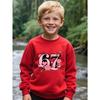 Kids Unisex  Crewneck Sweatshirt, Pink Rose Heart Cupid Arrow Ribbon 67 Graphic Long Sleeve Pullover, Soft Fleece Sweatshirts for Boys Girls Ages 4+