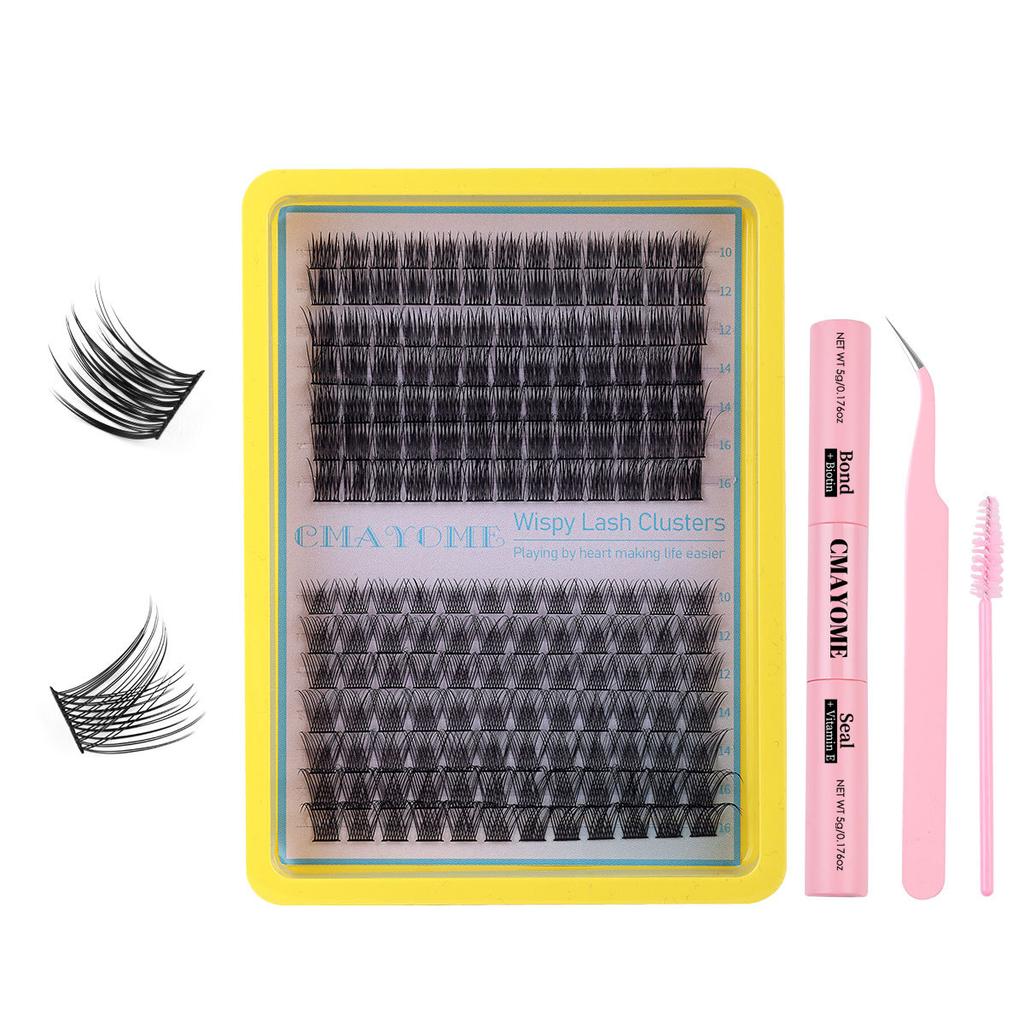 Single Cluster C Curl Multiple Hair False Eyelashes Natural Density 10-16Mdiy Segmented Eyelashes