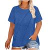 BITCED Women's Fashion Casual Solid Color Print Short Sleeve O-Neck Blouses & Shirts
