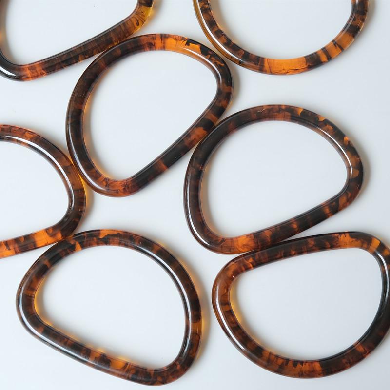 Neue Frau Tasche Zubehör grün Bernstein Acryl Harz Tasche Teile Luxus handgefertigte Armband Frauen Ersatz Tasche Griff Reif