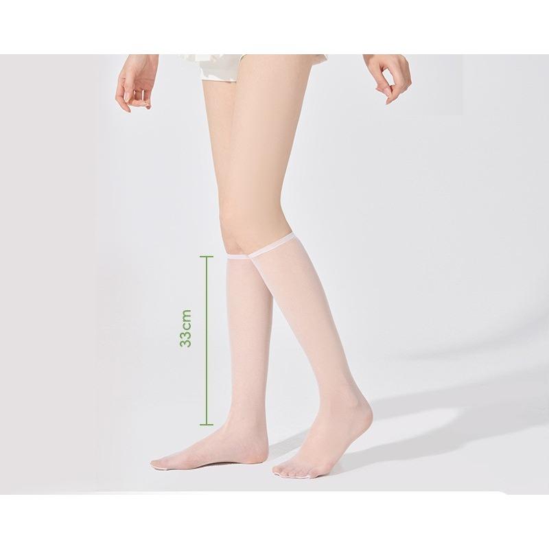 

Женские летние тонкие шелковые носки до икры, устойчивые к зацепкам, ультратонкие телесного цвета, полудлинные, для красоты, невидимые маскирующие хрустальные носки Calf socks белый