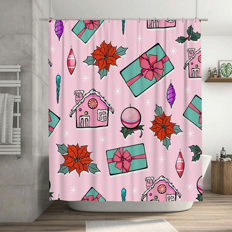 

Tu Floral Shower Curtain Botanical Pattern Bathroom Decor Waterproof Fabric Vintage Washable Liner Art W60H190(CM)-1 Pcs