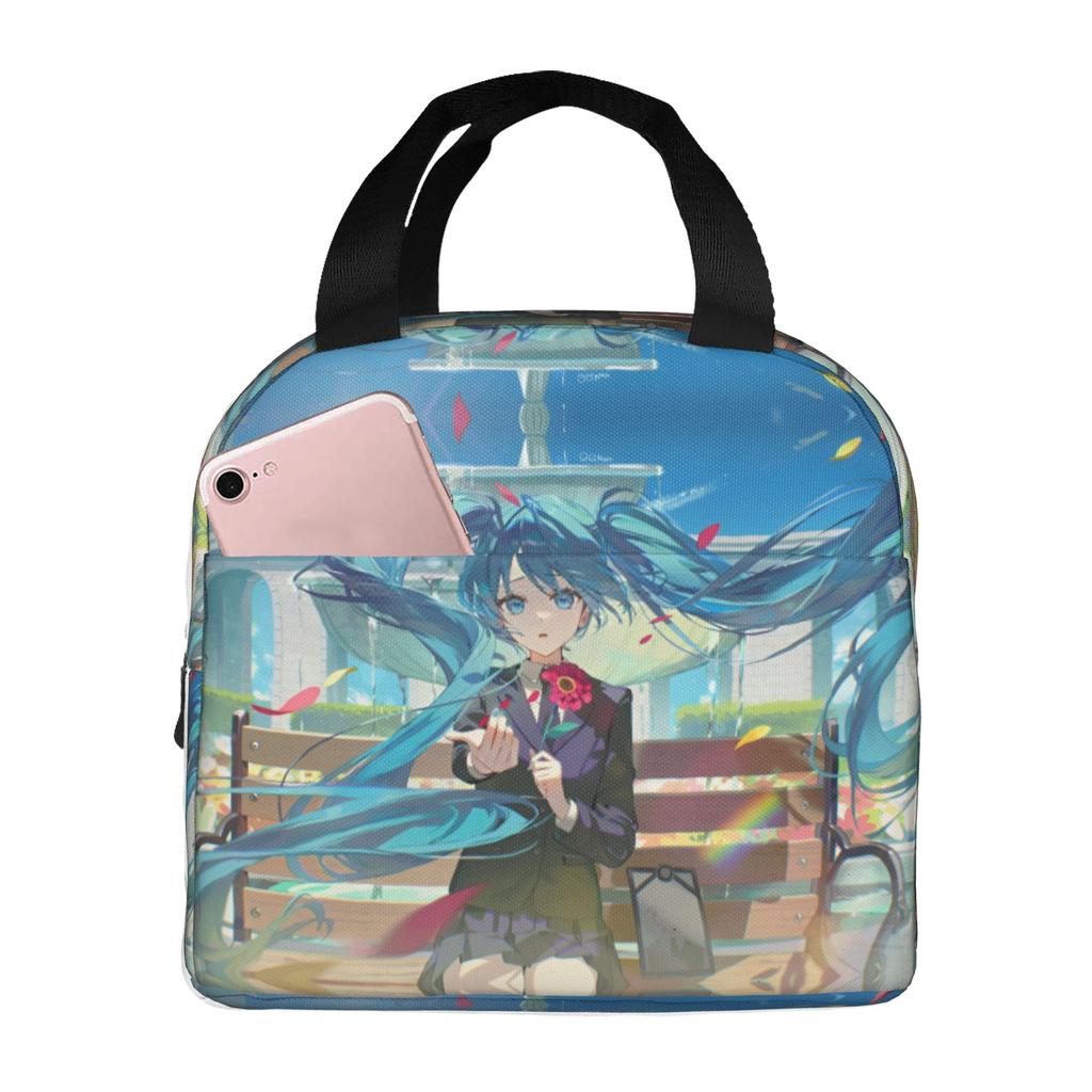 Custom Hatsunes Anime Mikus Insulated Lunch Bag for Camping Travel Manga Waterproof Thermal Cooler Lunch Box Men Women