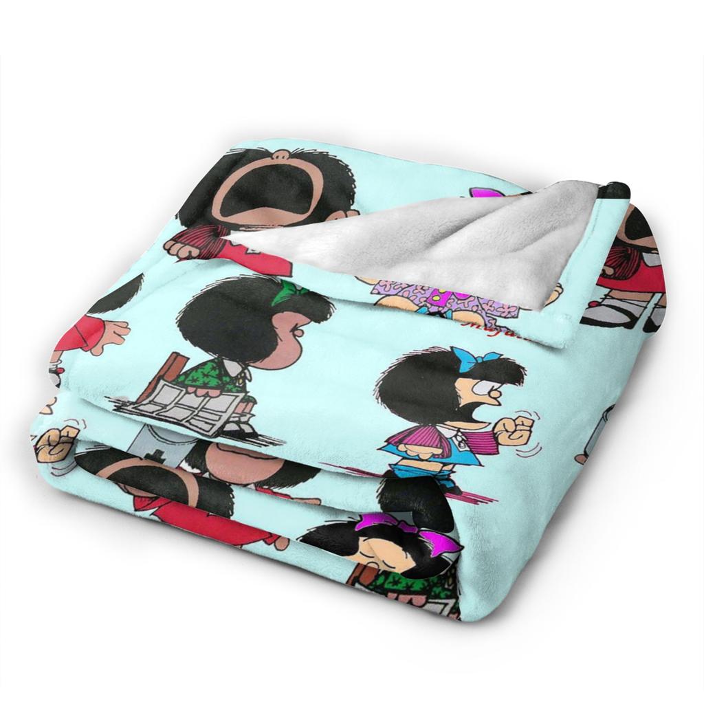M-Mafaldas Blanket Kawaii Cute Amine Flannel Funny Soft Throw Blanket for Bedding Lounge Winter,