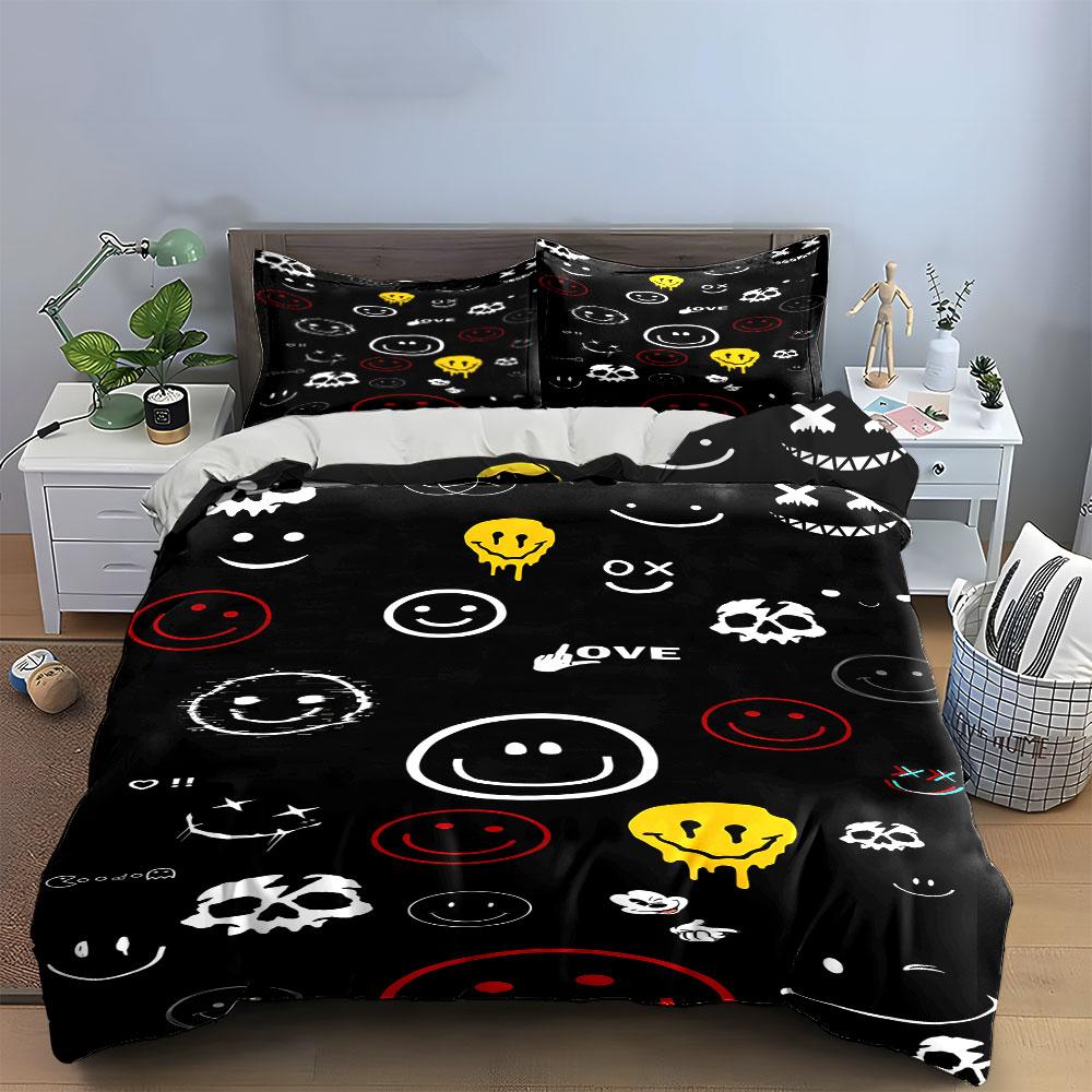 "Edgy smiles, playful chaos" Bedding sets Duvet covers Pillowcases(1* Duvet Cover 2* Pillowcases without duvet insert)