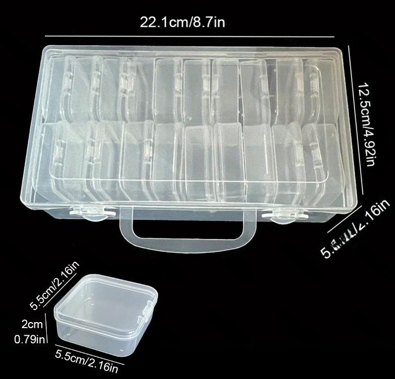 

14-секционная прозрачная пластиковая коробка для хранения бусин и аксессуаров