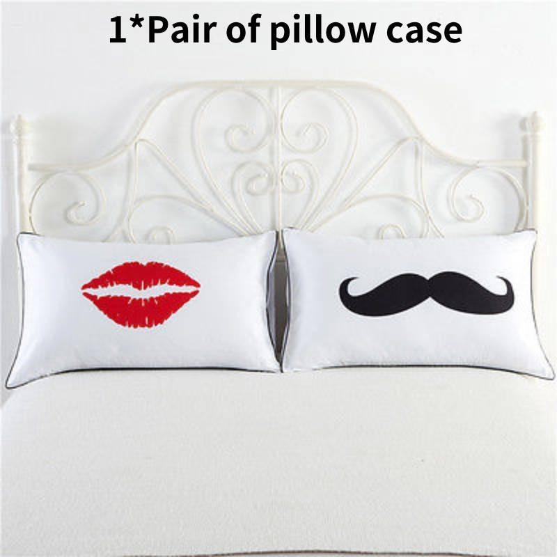 Couple 1 Pair Lovers Home Decor Pillow Case Sofa Waist Throw Cushion Cover