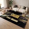 Custom Rug Boston Bruins Pattern Print Name Text Soft Non‑Slip Floor Carpet for Home Indoor Decoration