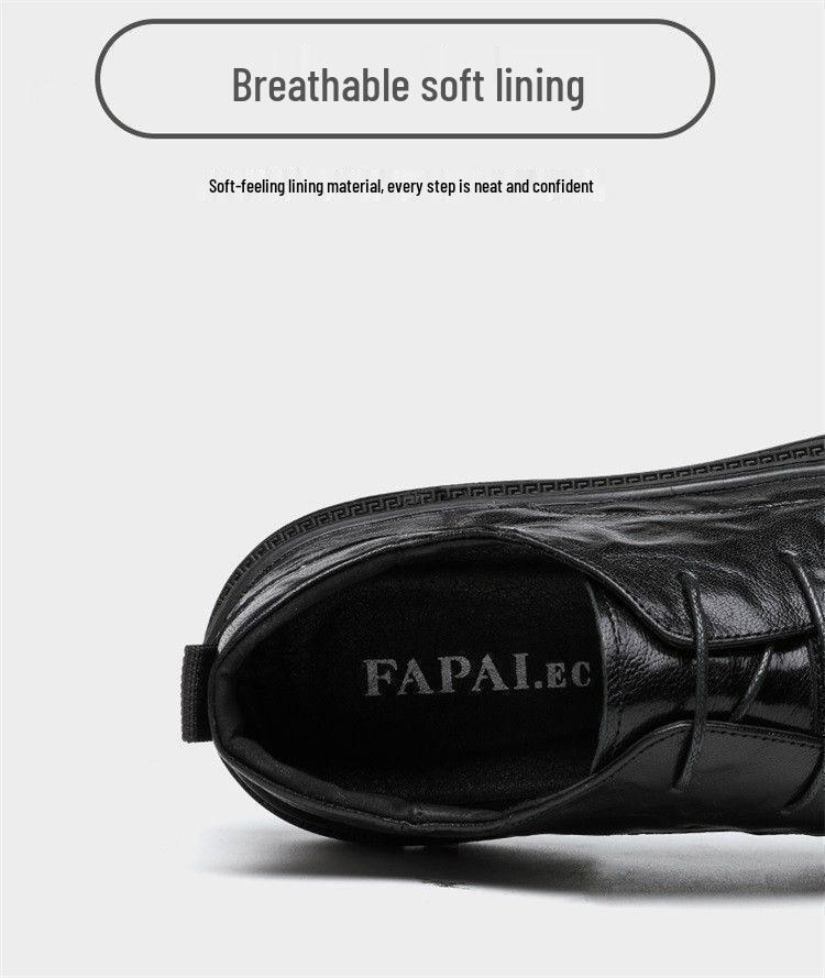 2025 Trendy British Business Men's Thick-Soled Casual Loafers for Spring & Autumn