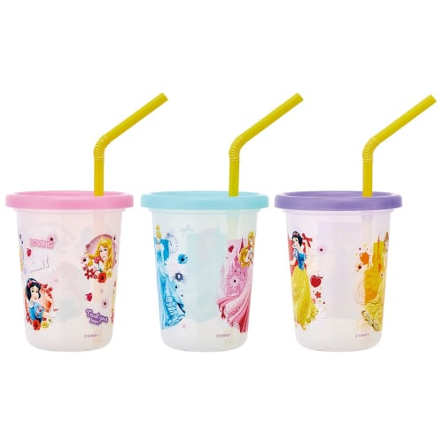 Skater 3 Tumblers with Straw Disney Princess 21 Made in Japan 230ml SIH2ST-A