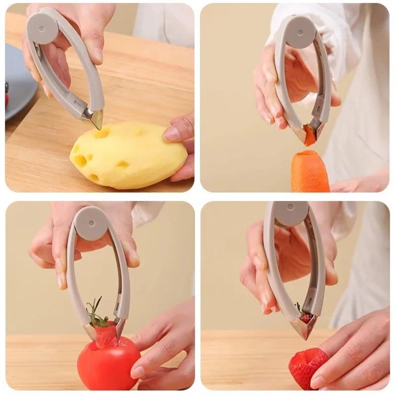 Pineapple Eye Corer Fruit Vegetable Knives Stem Remover Clip Multifunctional Stainless Steel Fruit Seed Remover Gadgets