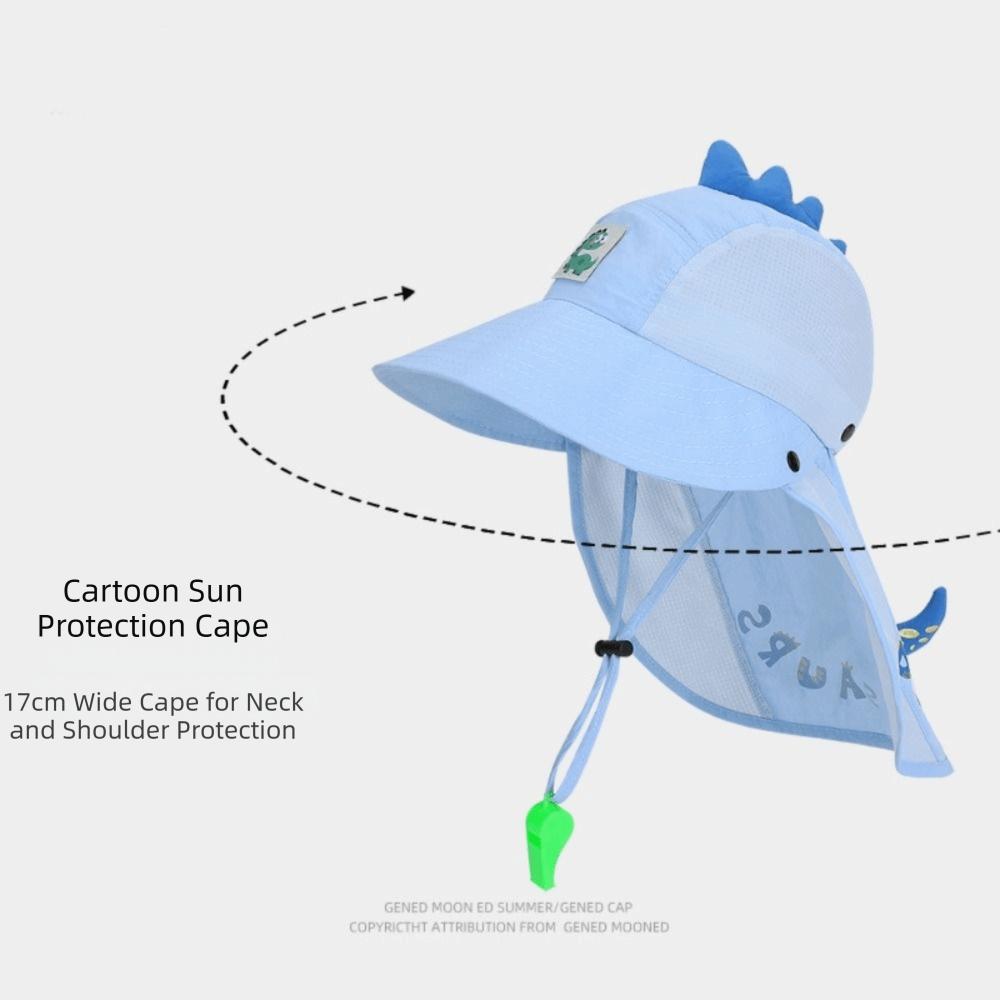 Sun Protection Kids Whistle Sunscreen Hat Extended Shawl Summer Sunshade Hat  Boys and Girls