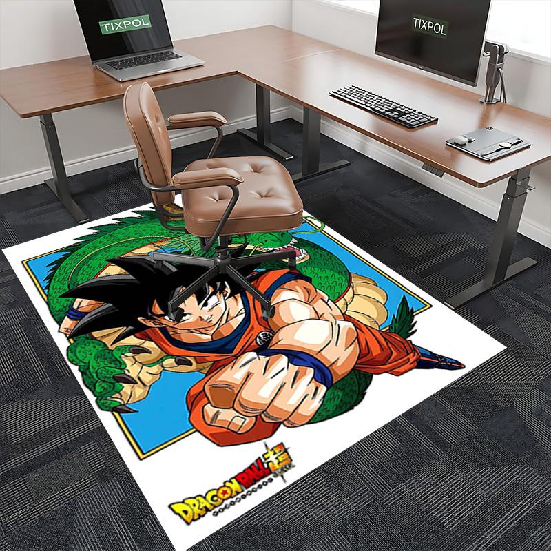1pc Dragon Ball Super Goku and Shenron Anime Cartoon Design Office Chair Mat, Non-Slip Carpet for Home Decor, Suitable for All Seasons.U016