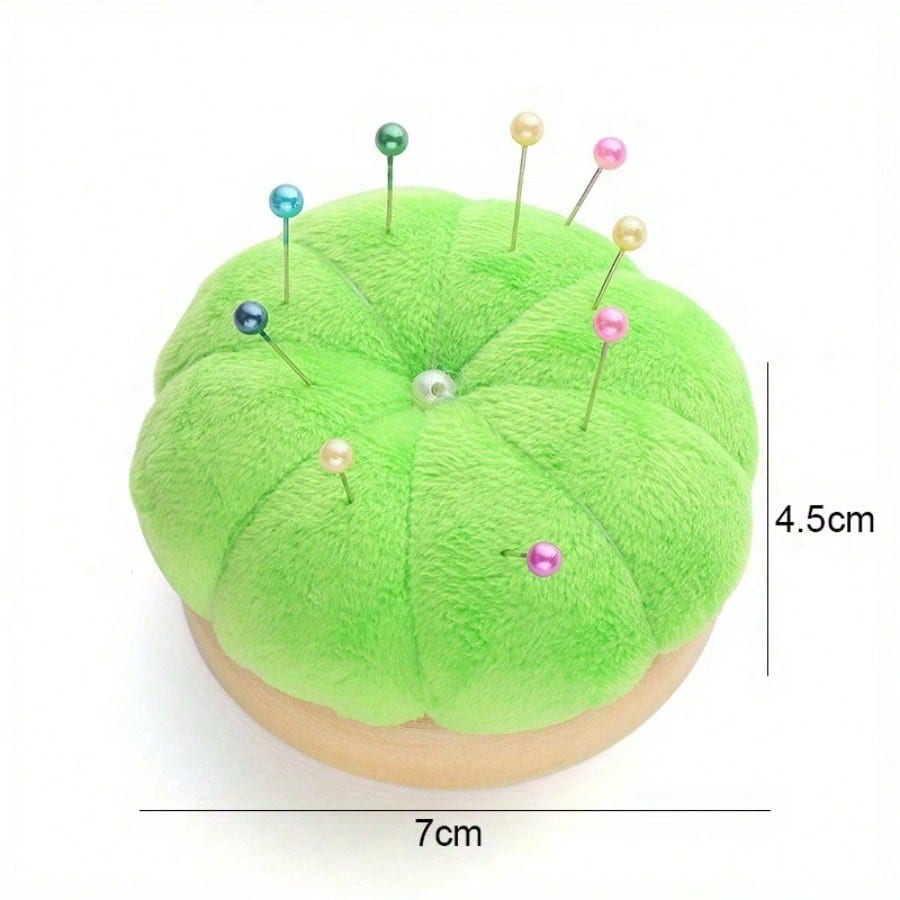 1Pcs Pin Cushions Pumpkin Shaped Sewing Needle Pad Pincushions For Sewing With Wristband, Sewing Accessory For DIY Craft