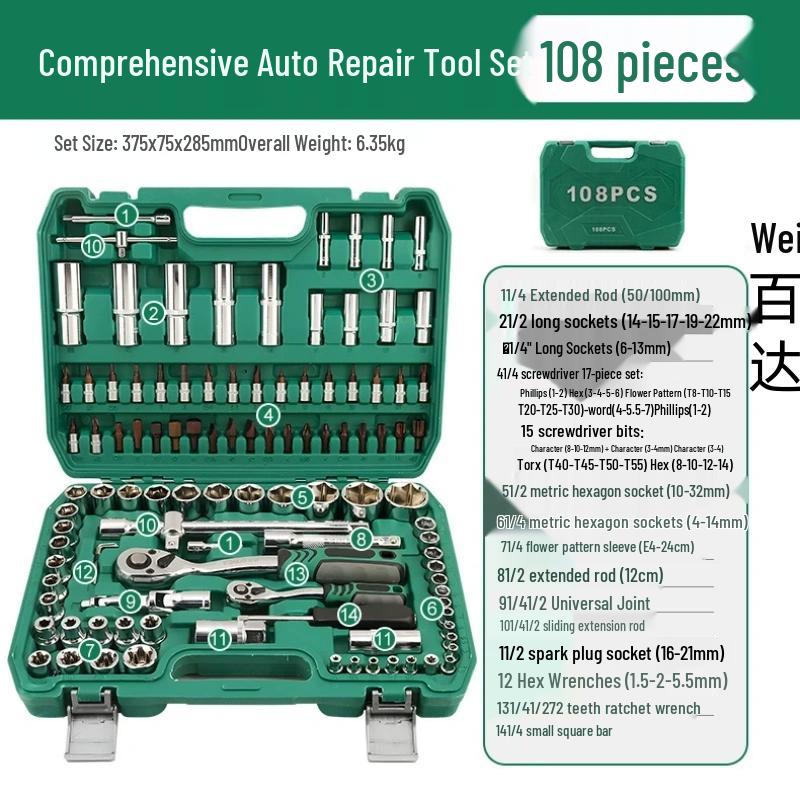 Weibaida Multi-functional Socket Wrench & Ratchet Toolbox Set