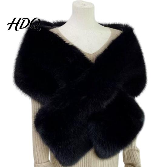 Elegant Evening Shawl Women's Faux Fur Shawl Plush Collar Scarf Wrap Soft Solid Color Breathable Stylish Dress Colder Winter Warm Wrap for