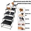 Hundetreppe für Autos Breit 5-stufig Hund Auto Treppen Faltbar Tragbar Haustier Treppen Leichtes Aluminium für Auto SUV und LKW 200 lbs