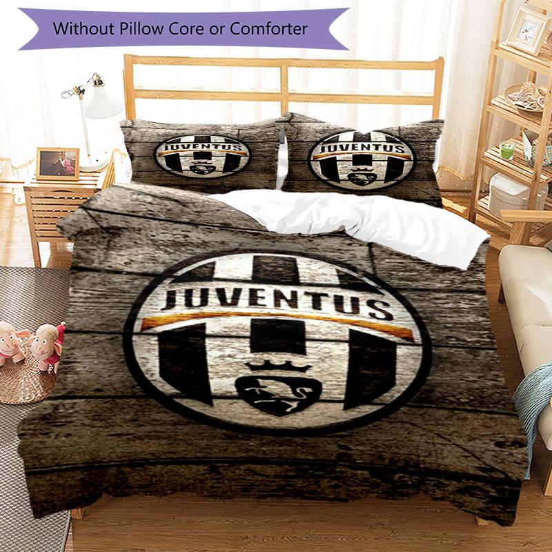 Juventus Football Club Printed Pattern Duvet Cover Set – includes 1 duvet cover and 2 matching pillowcases Bedroom decor Christmas gifts