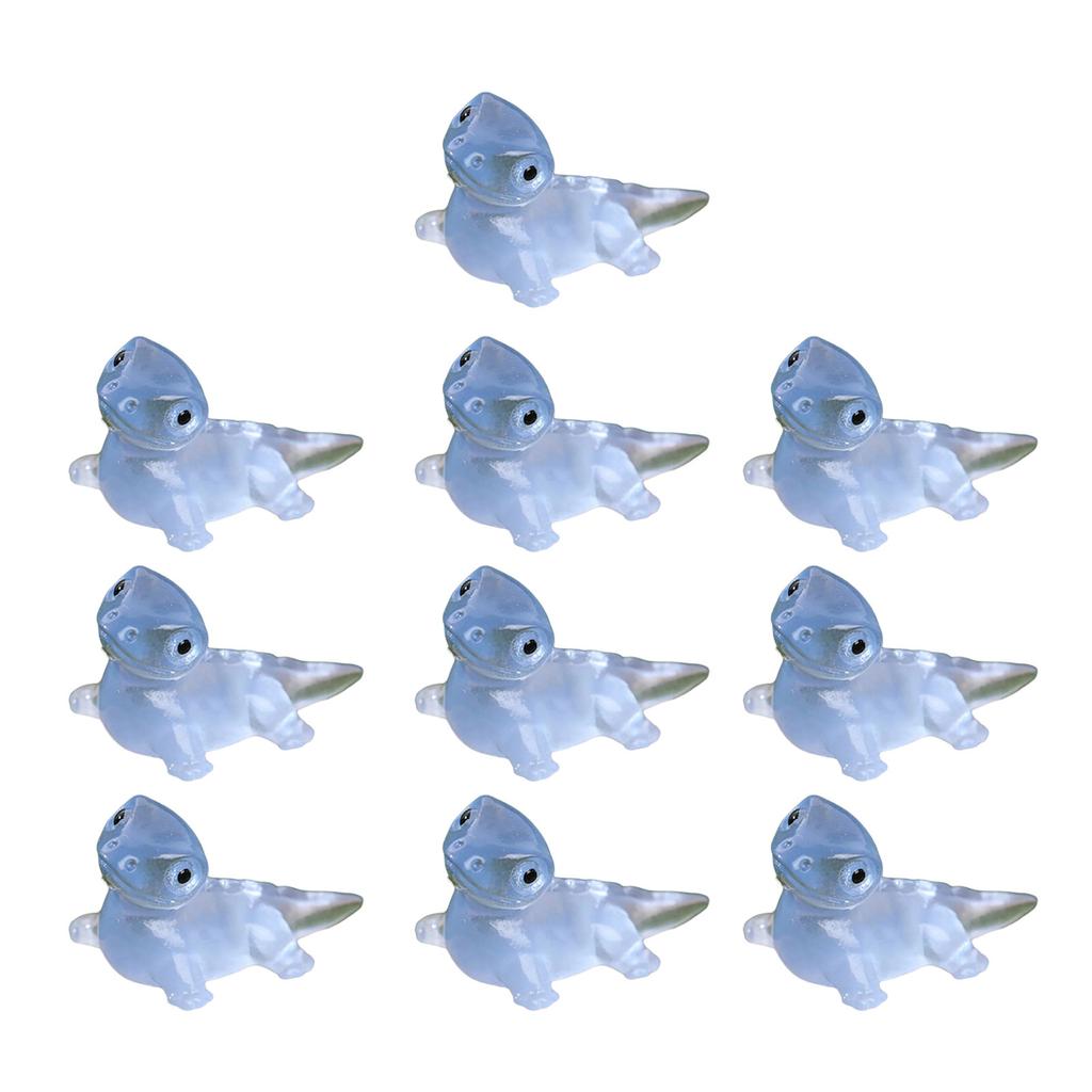 10Pcs Glowing in Dark Small Lizards Resins Miniatures Animal Figures Garden Landscape Potted Plant Decorations Ornaments