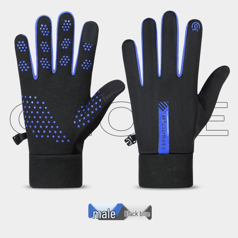 Unisex Velvet-Lined Winter Gloves: Windproof, Warm, Touchscreen Compatible, Non-Slip for Cycling, Driving, and Outdoor Sports