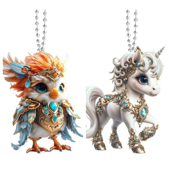 

Мультяшный кулон акриловая рождественская елка подвесная с шнурком подвесное украшение в виде животного универсальное украшение Horse*Chick