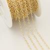 Vintage Two Tones Cable Chain Real Gold Filled with Sterling Silver Chain Bulk Making Jewelry Bracelet Necklace