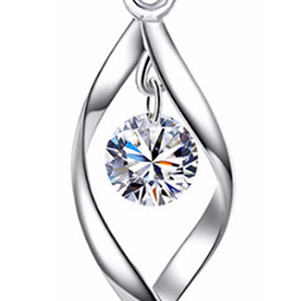 1 Pair Women White Gold Earrings Simple Zircon Hinged Dangle Drop Earrings for Balls Dates Parties Birthdays