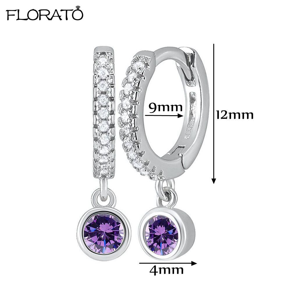 925 Silver Needle Elegant Purple Earrings Exquisite Small Hoop Earrings for Women Fashion Puncture Jewelry Accessories