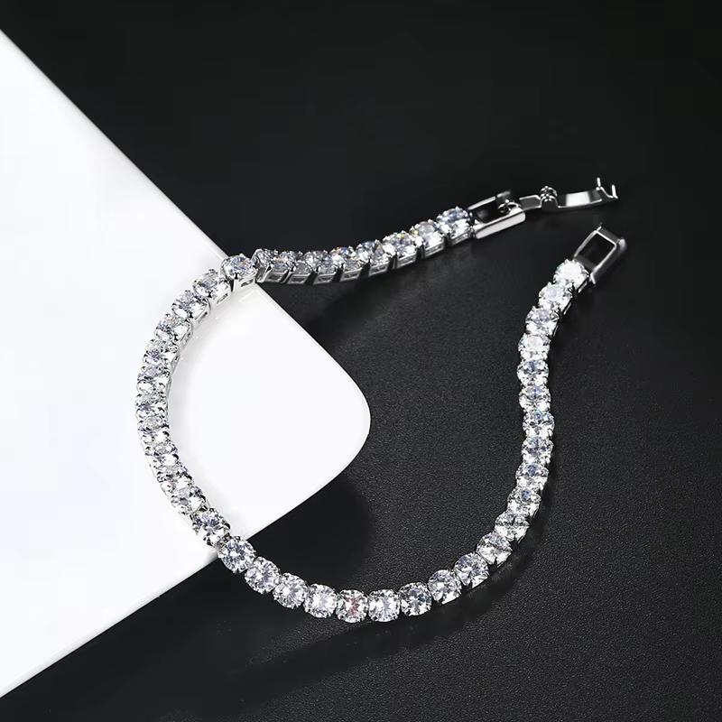 New Luxury Gold Silver Color on Hand Princess Bracelet Bangle for Women Anniversary Gift Jewelry