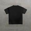 Men's European Size Stickman Print Cotton T-shirt - Breathable, Round Neck, Short Sleeve