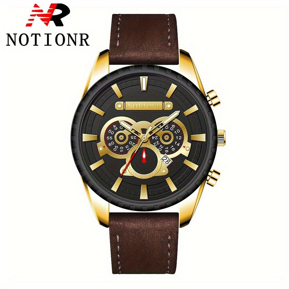 Notionr Men S Watch Business Men S Pu Strap Watch коричневый