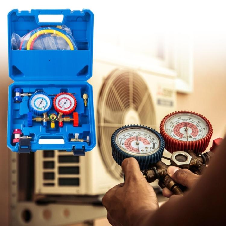 Air Condition Gauge Coolant Manifold Gauge Manometer Conditioning Gauge Tool for R134a R22 R404 R407 R410