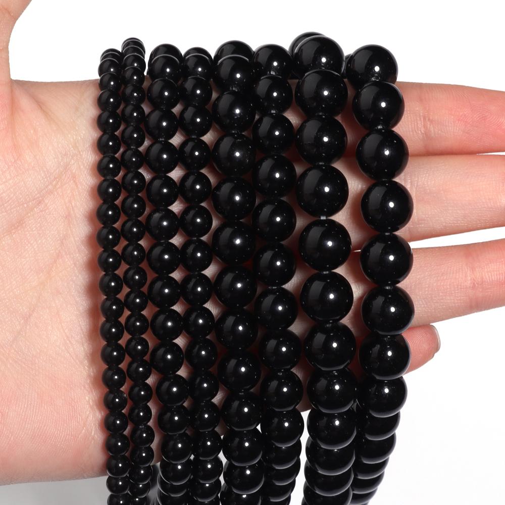 4/6/8/10mm Natural Obsidian Stone Beads Round Loose Spacer Beads For Jewelry Making DIY Crafts Bracelets Necklace Accessories