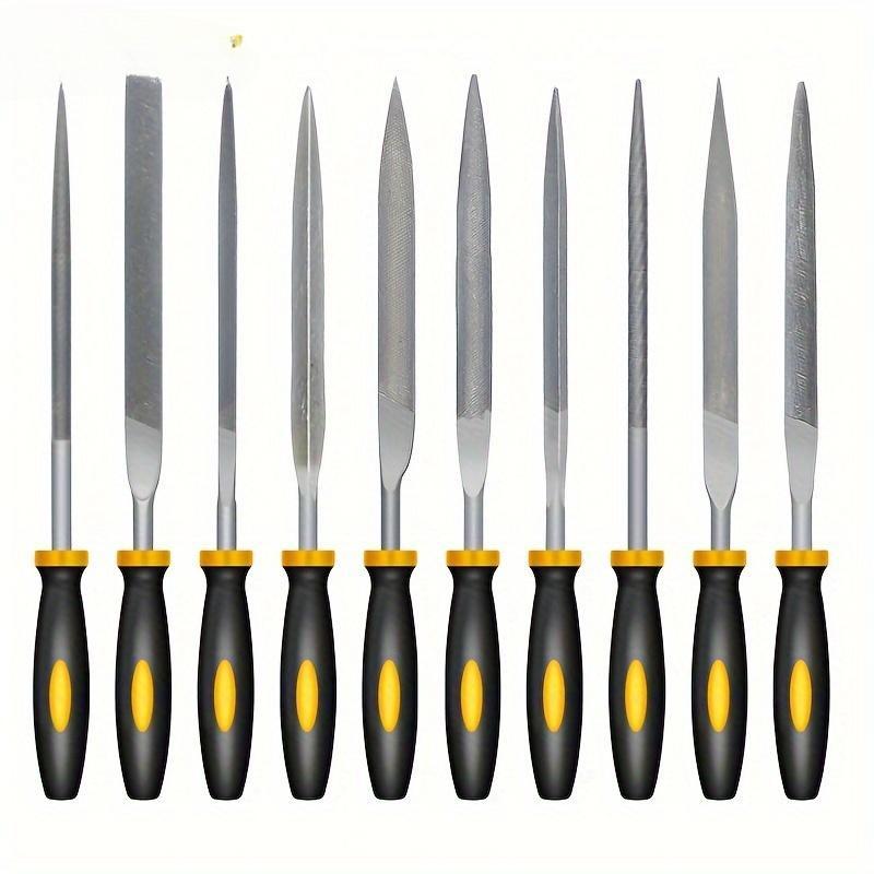 Premium Needle File Set - High-Carbon Steel Files with Non-Slip Ergonomic Handles for Precise Filing On Wood, Plastic, Model