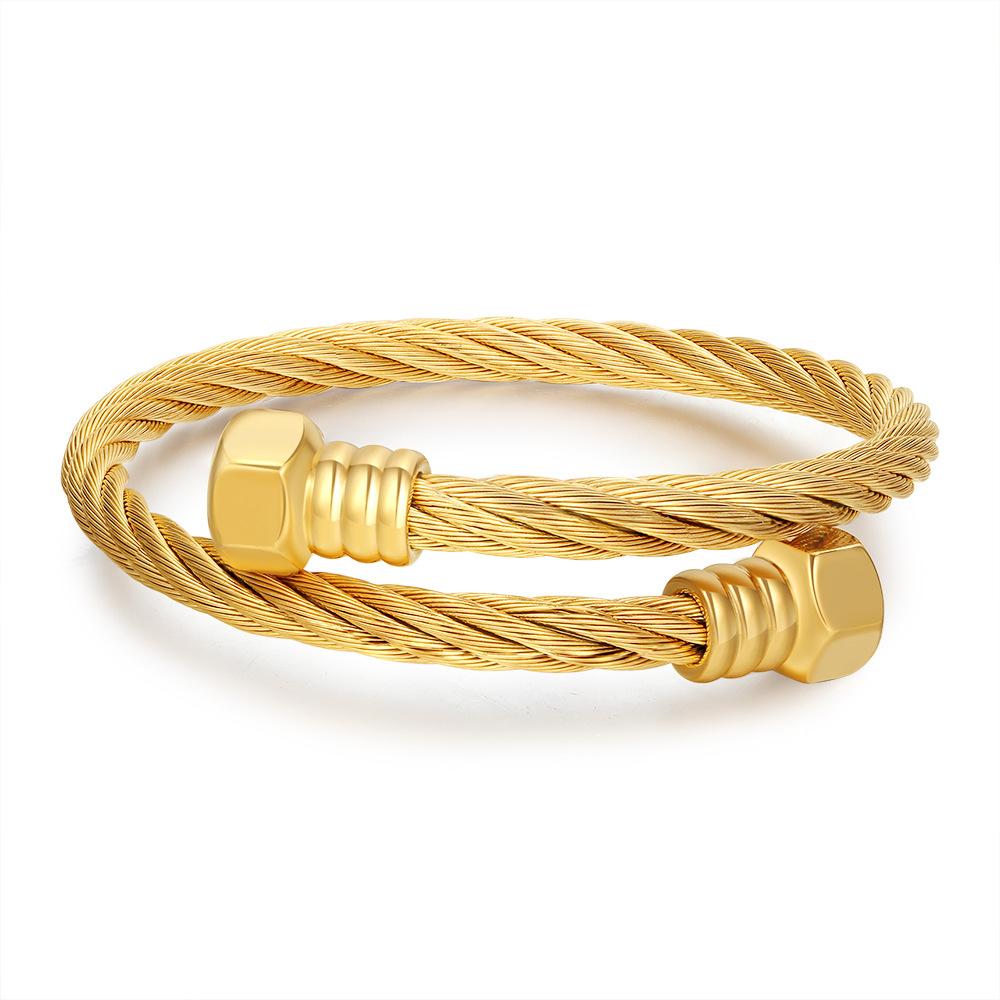 Unique Retro Style Stainless Steel Wrapped Geometric Bracelet Fashion Unisex Accessory Gift