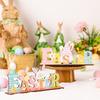 Wooden Easter Letter Ornament Rabbit Gnomes Home Decoration Accessories For Table Desktop Office Home Decor