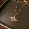 Women's Cross-Border Fashion Necklace with Colorful Zirconia Heart and Titanium Steel Clavicle Chain