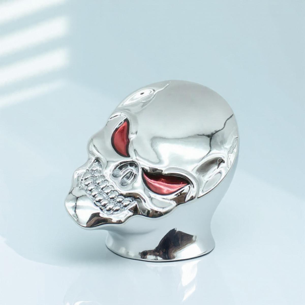 

3D Металлическая Наклейка на Кузов Цинковый Сплав Украшение Автомобиля Клейкая Форма Скелета Черепа Кости Хромированная Кость Красные Глаза Наклейки