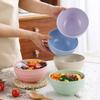 Eco-friendly Wheat Straw Rice & Salad Bowl Set - Reusable, Versatile & Durable Plastic Bowls for Instant Noodles, Rice, or Salad.