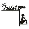 Bathroom Door Sign Funny Sign Thinking Room Metal Wall Art with Humorous Quotes Self-Adhesive Clever Decor Toilet for Restroom Rustproof