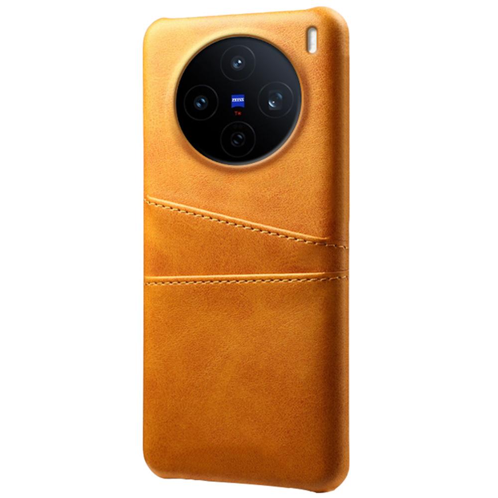 

For vivo X200s 5G Case Dual Card Slots PU Leather+Hard PC Phone Cover Brown