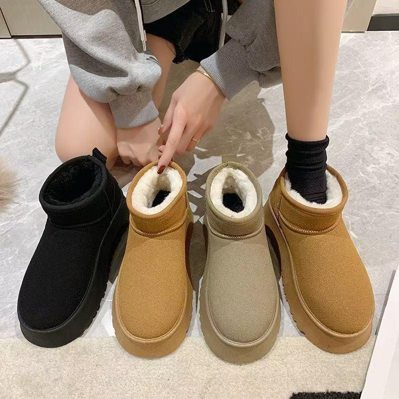 Snow Boots Women's Velvet Thickened Warm Winter Non-slip Waterproof Boots Outdoor Medium Tube Thick-soled Women's Cotton Shoes