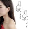 Niche Design Silver Needle Temperament Stud Earrings Simple Fringed Zircon Women's Earrings Versatile Long Earrings Accessories