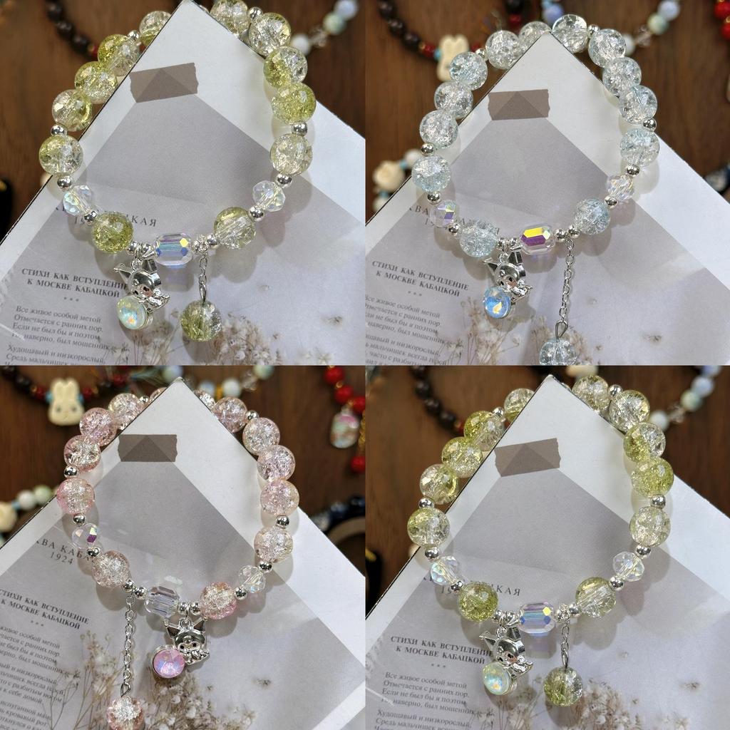 Kuromi Student Cartoon Two-Color Beaded Bracelets - Cute Hand Ornaments
