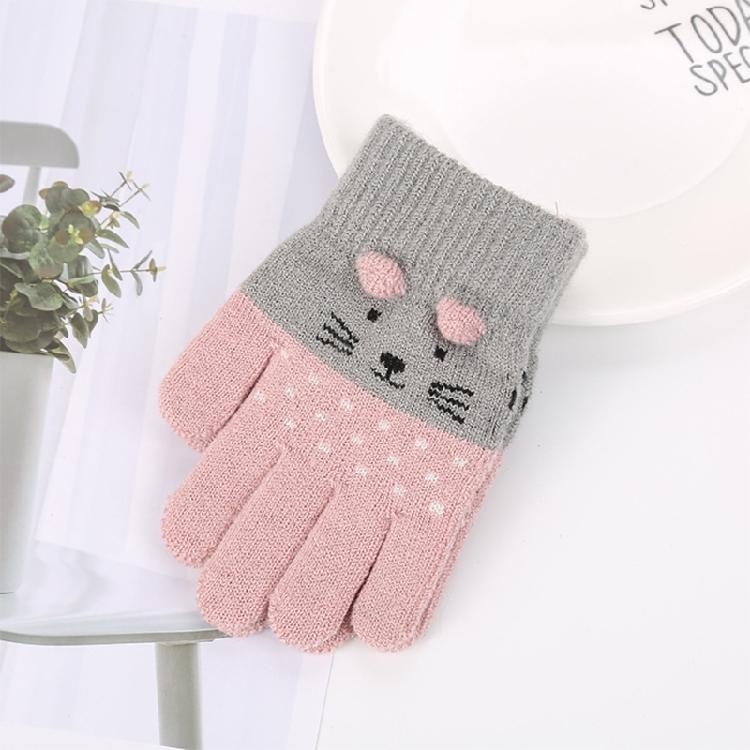 Crochet Full Finger Glove Cartoon for Cat Knitted Gloves Cute Toddler Kids Glove