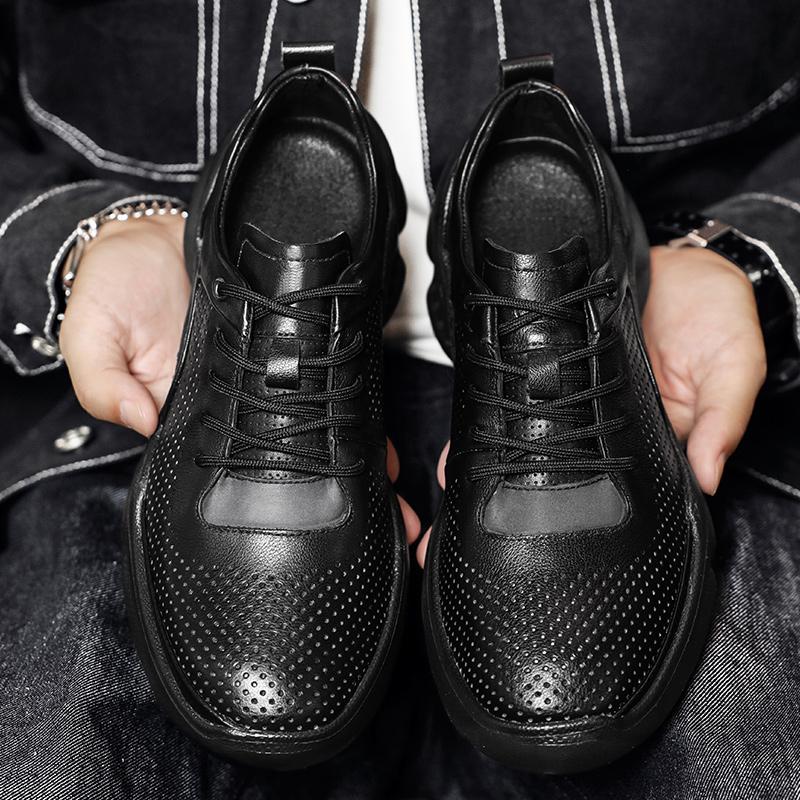 Fashion High Quality Genuine Leather Mens Sneakers Non Slip Outdoor Casual Shoes New Leisure Walk Tenis Masculino Men's Casual Trainers